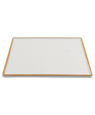 Adrier - TTSQP26-WO / Colección SUNRISE - Plato cuadrado con borde decorado - 26 x 26 x 1,5 cm