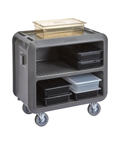 Cambro - SC330S-615 / Carro de Servicio robusto (4 ruedas giratorias con freno) - (95,3 x 55,9 x 94,6 cm) - Gris
