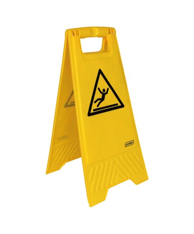 Probbax - FS-1011-YEL / Señal de suelo "SUELO MOJADO"  - 28 x 4 x 60 cm (Plegable para optimizar el espacio de almacenamiento)