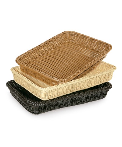 Cesta rectangular imitación mimbre - 45,7 x 31,1 cm x 6,4 cm prof.