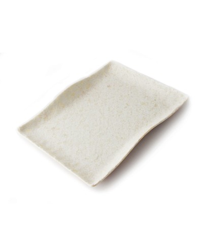 Adrier - RCTP3221-MWH / Colección TERRAL - Plato rectangular grande con borde ondeado - (32 x 21 x 3,5 cm)