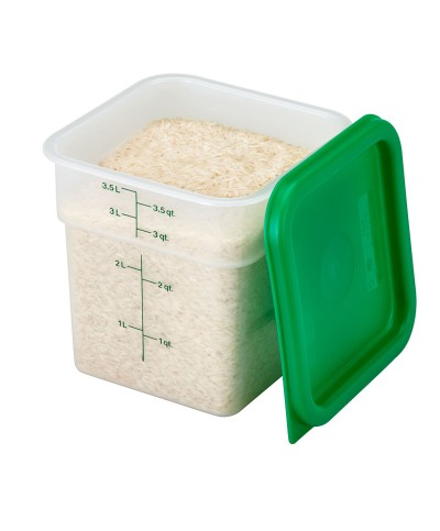 Cambro - 4SFSPP-190 / Recipiente cuadrado de polipropileno - (18,5 x 18,5 x 18,7 cm) - (3,8 litros)