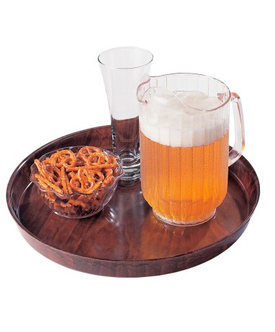 Bandeja redonda de madera de haya de superficie antideslizante Ø 32 cm