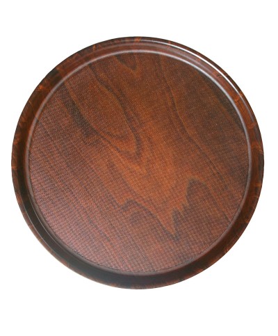 Bandeja redonda de madera de haya de superficie antideslizante Ø 32 cm