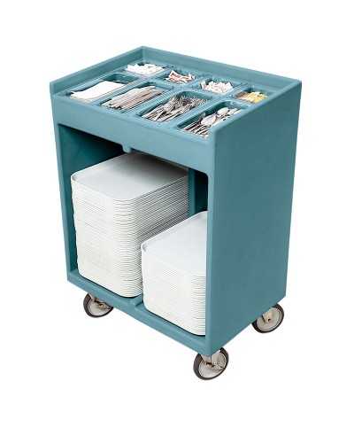 Cambro - TC1418-401 / Carro combinado para bandejas y cubiertos con 8 compartimentos - (82 x 54 x 116 cm)