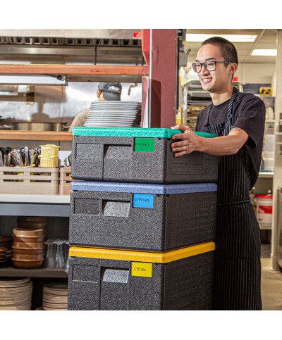 Contenedor isotérmico con apertura superior y tapa