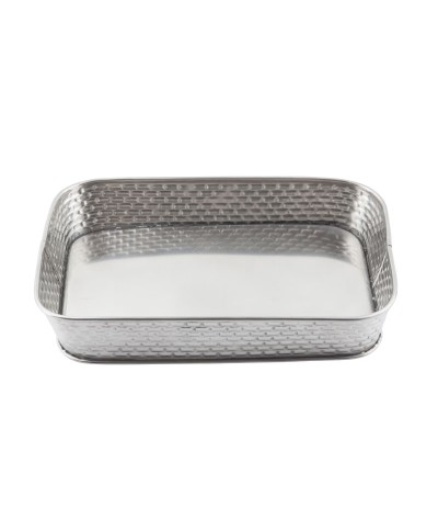 Bandeja rectangular 24,1 cm x 22,8 cm x 3,8 cm alto.- textura de ladrillos