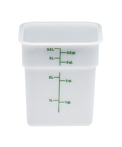 Cambro - 4SFSP-148 / Recipiente cuadrado de polietileno - (18,5 x 18,5 x 18,7 cm) - (3,8 litros)