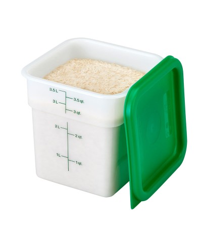 Cambro - 4SFSP-148 / Recipiente cuadrado de polietileno - (18,5 x 18,5 x 18,7 cm) - (3,8 litros)