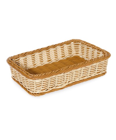 Cesta rectangular imitación mimbre - 44,5 x 29,2 cm x 9,5 cm prof.