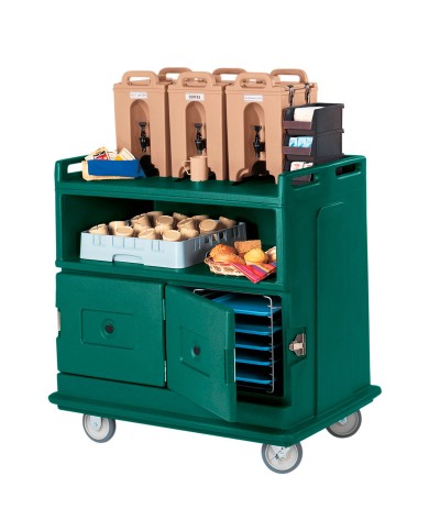 Cambro - MDC24-192/Carro Servicio de Bebidas con comp. inferiores Isotérmicos y mostrador c/relieve de sujeción p/contenedores