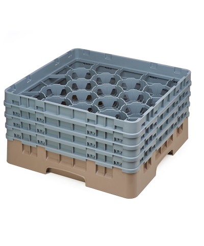 Cambro - 20S800-184 / Cesta de lavado (50 x 50 cm) para copas y vasos con 20 comp. 4 alt. - dia. máx. 9,84 cm alt. máx. 21,7 cm