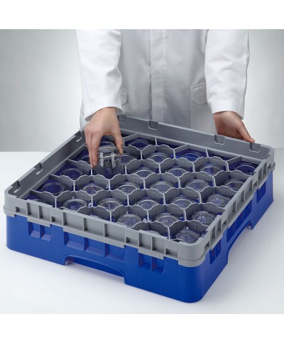 Cambro - 30S318-186 / Cesta de lavado (50 x 50 cm) copas y vasos con 30 comp. 1 alt. - dia. máx. 7,84 cm alt. máx. 9,4 cm