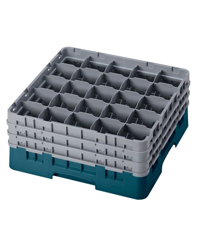 Cambro - 25S738-414 / Cesta de lavado (50 x 50 cm) copas y vasos con 25 comp. 3 alt. - dia. máx. 8,7 cm alt. máx. 20 cm