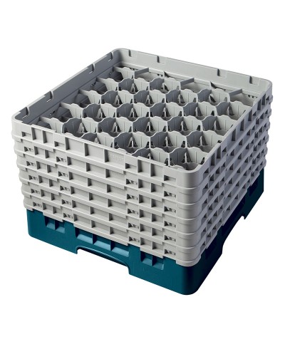 Cambro - 30S1114-414 / Cesta de lavado (50 x 50 cm) copas y vasos con 30 comp. 6 alt. - dia. máx. 7,84 cm alt. máx. 29,9 cm