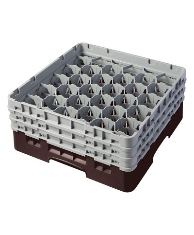 Cambro - 30S638-167 / Cesta de lavado (50 x 50 cm) copas y vasos con 30 comp. 3 alt. - dia. máx. 7,84 cm alt. máx. 17,6 cm