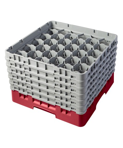 Cambro - 30S1114-416 / Cesta de lavado (50 x 50 cm) copas y vasos con 30 comp. 6 alt. - dia. máx. 7,84 cm alt. máx. 29,9 cm