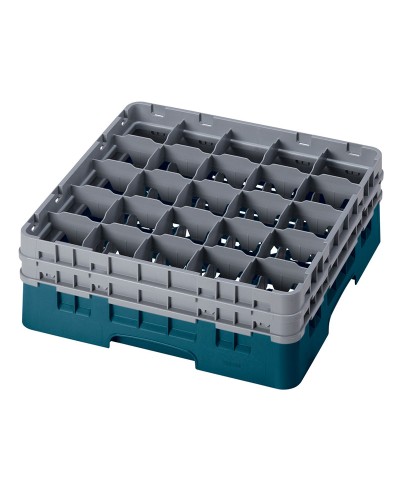 Cambro - 25S534-414 / Cesta de lavado (50 x 50 cm) copas y vasos con 25 comp. 2 alt. - dia. máx. 8,7 cm alt. máx. 14,9 cm