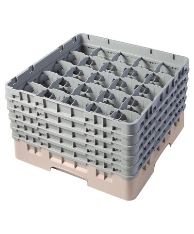 Cambro - 25S1058-184 / Cesta de lavado (50 x 50 cm) copas y vasos con 25 comp. 5 alt. - dia. máx. 8,7 cm alt. máx. 28,2 cm