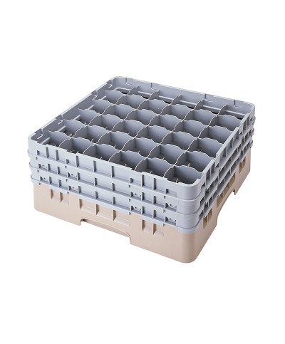 Cambro - 36S738-184 / Cesta de lavado (50 x 50 cm) copas y vasos con 36 comp. 3 alt. - dia. máx. 7,2 cm alt. máx. 20 cm