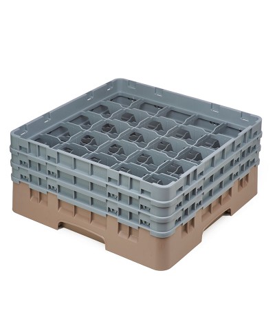 Cambro - 25S638-184 / Cesta de lavado (50 x 50 cm) copas y vasos con 25 comp. 3 alt. - dia. máx. 8,7 cm alt. máx. 17,6 cm