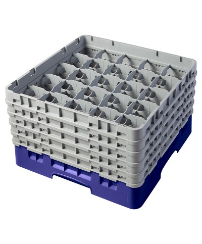 Cambro - 25S958-186 / Cesta de lavado (50 x 50 cm) copas y vasos con 25 comp. 5 alt. - dia. máx. 8,7 cm alt. máx. 25,8 cm