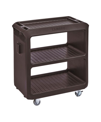 Cambro - SC225-131/ Carro de Servicio robusto (2 ruedas fijas y 2 giratorias con freno) - (79,4 x 45,7 x 86,4 cm) - Castaño