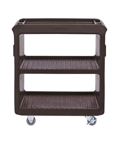 Cambro - SC225-131/ Carro de Servicio robusto (2 ruedas fijas y 2 giratorias con freno) - (79,4 x 45,7 x 86,4 cm) - Castaño