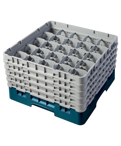 Cambro - 25S958-414 / Cesta de lavado (50 x 50 cm) copas y vasos con 25 comp. 5 alt. - dia. máx. 8,7 cm alt. máx. 25,8 cm