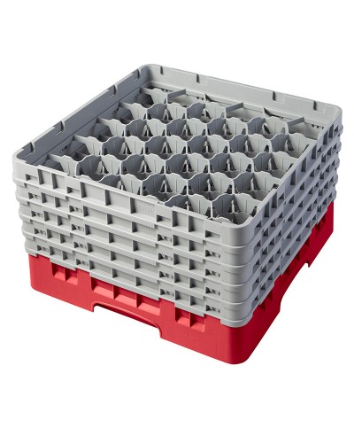 Cambro - 30S958-163 / Cesta de lavado (50 x 50 cm) copas y vasos con 30 comp. 5 alt. - dia. máx. 7,84 cm alt. máx. 25,8 cm
