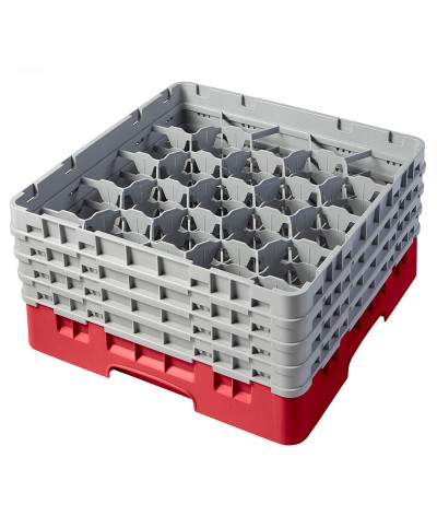 Cambro - 20S800-163 / Cesta de lavado (50 x 50 cm) para copas y vasos con 20 comp. 4 alt. - dia. máx. 9,84 cm alt. máx. 21,7 cm