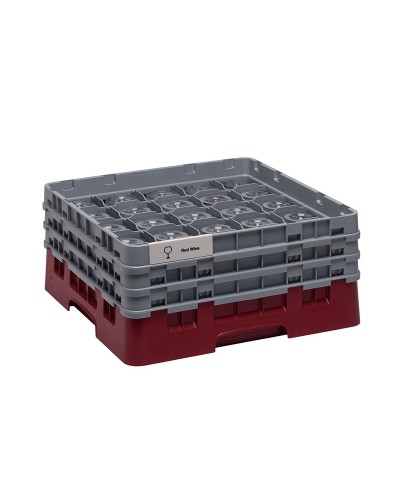 Cambro - 25S638-416 / Cesta de lavado (50 x 50 cm) copas y vasos con 25 comp. 3 alt. - dia. máx. 8,7 cm alt. máx. 17,6 cm