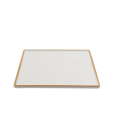 Adrier - TTSQP23-WO / Colección SUNRISE - Plato cuadrado con borde decorado - 23 x 23 x 1,5 cm