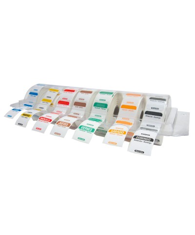 NCCO - SR100-KIT-M / KIT compuesto de 7 rollos de etiquetas (2,5 x 2,5 cm) y  dispensador tipo blíster