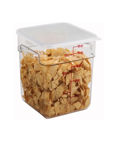 Cambro - 18SFSCW-135 / Recipiente cuadrado de policarbonato - (25,6 x 31 x 32 cm) - (17,2 litros)