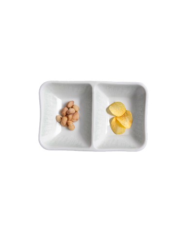 Adrier - SRCTB13083-BRU / Colección BRUMA - Cuenco rectangular 2 compartimentos - 13 x 8 cm x 2,5 cm alto