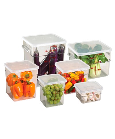 Cambro - 6SFSCW-135 / Recipiente cuadrado de policarbonato - (21,5 x 21,5 x 18,5 cm) - (5,7 litros)