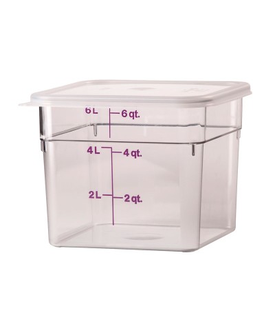 Cambro - SFC6SCPP-190 / Tapa con junta para recipientes cuadrados policarbonato de 5,7 l. y 7,6 l. - (21,5 x 21,5 cm)
