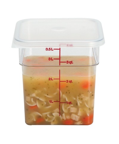 Cambro - SFC2SCPP-190 / Tapa con junta para recipientes cuadrados policarbonato de 1,9 l. y 3,8 l. - (18,5 x 18,5 cm)