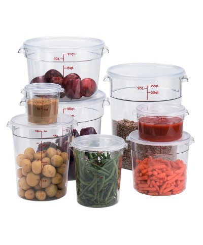 Cambro - RFSCW18-135 / Recipiente redondo de policarbonato - (37,8 cm de Ø) - (profundidad: 30,5 cm) - (17,2 litros)
