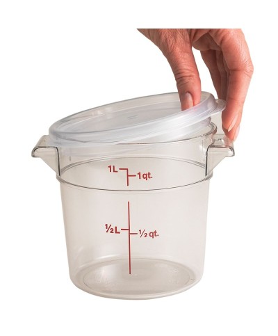 Cambro - RFS1SCPP-190 / Tapa con junta para recipientes redondos policarbonato de 0,9 l. - (15,4 cm de Ø)