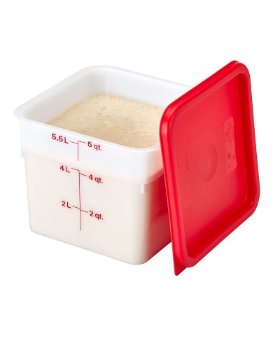 Cambro - 6SFSP-148 / Recipiente cuadrado de polietileno - (21,5 x 21,5 x 18,5 cm) - (5,7 litros)