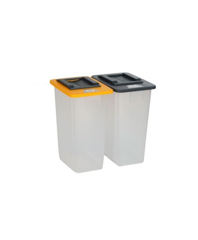 Probbax - PB-1080-CLR / Cubo de reciclaje sin tapa - 32 x 46 x 58 cm - 60 L