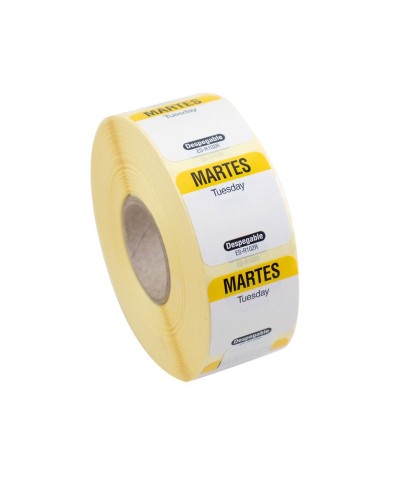 NCCO - SR107R / Rollo de 1000 etiquetas despegables "DOMINGO" - ( 2,5 x 2,5 cm)