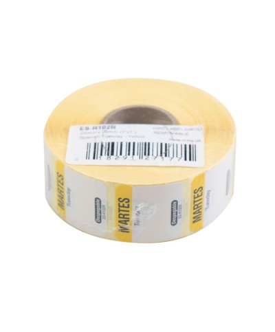 NCCO - SR107R / Rollo de 1000 etiquetas despegables "DOMINGO" - ( 2,5 x 2,5 cm)