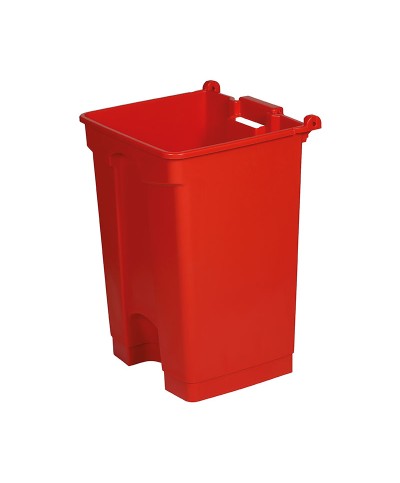 Probbax - SO-1245-RED-BASE / Cubo de basura con pedal y con ruedas - 41 x 39,8 x 60 cm - 45 L