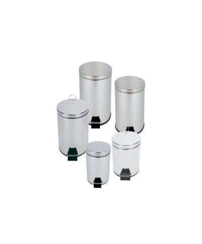 Probbax - SO-6005-MSSTL / Papelera de pedal - 20,3 cm Ø x 33 cm alto - 5 L