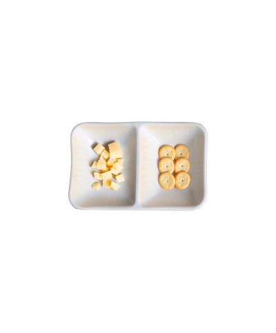Adrier - SRCTB13083-GIN / Colección GINGER - Cuenco rectangular 2 compartimentos - 13 x 8 cm x 2,5 cm alto