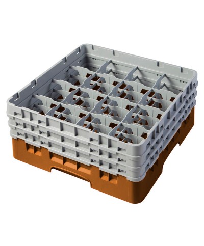 Cambro - 16S638-166 / Cesta de lavado (50 x 50 cm) para copas y vasos con 16 comp. 3 alt. - dia. máx. 10,9 cm alt. máx. 17,6 cm