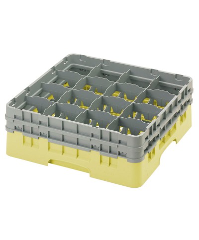 Cambro - 16S534-108 / Cesta de lavado (50 x 50 cm) para copas y vasos con 16 comp. 2 alt. - dia. máx. 10,9 cm alt. máx. 14,9 cm